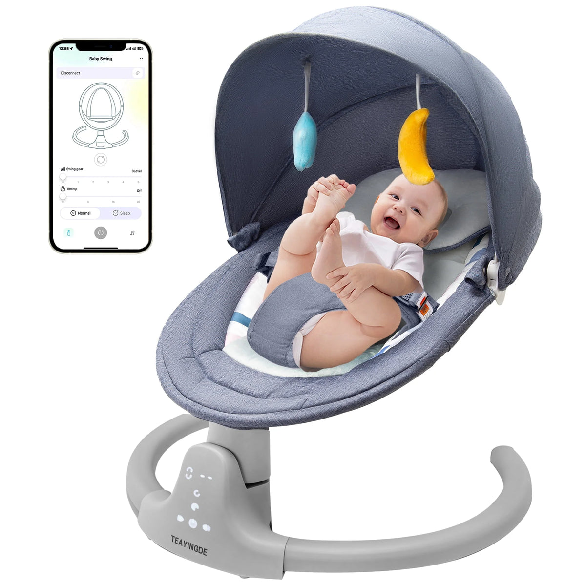 Baby Swing for Infants, 5 Speed Settings, 10 Lullabies, Pink I740