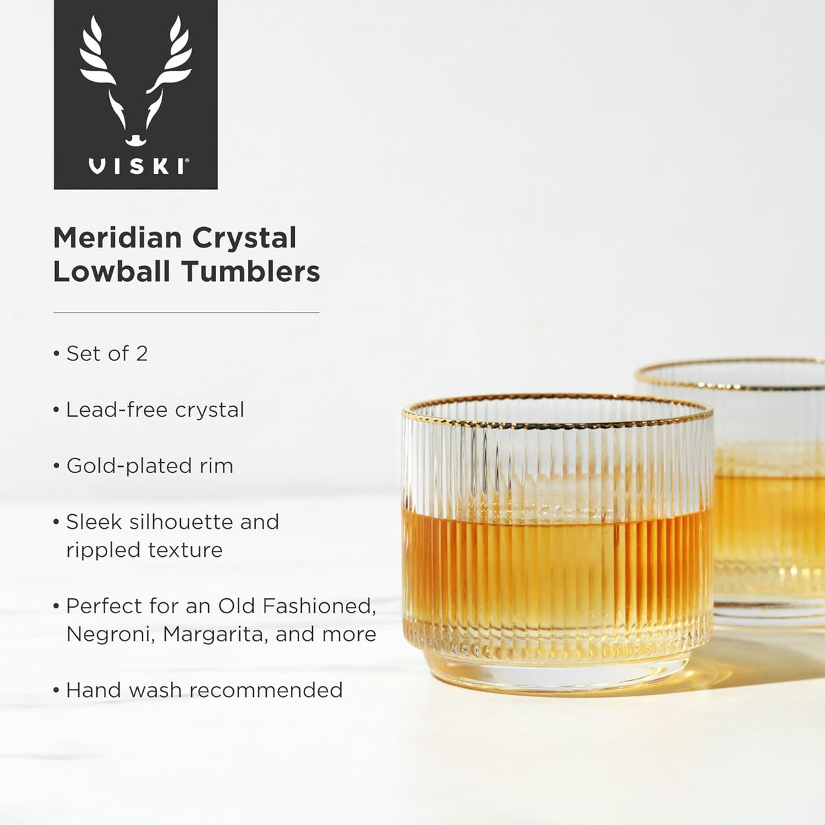 Crystal Lowball Tumblers 12oz Set of 2 Z915