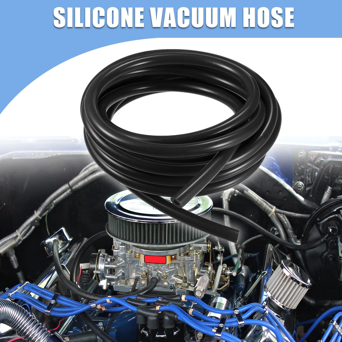 Silicone Vacuum Tubing Hose ID 6mm Wall Thickness 3mm Length 4.5m Black A780284