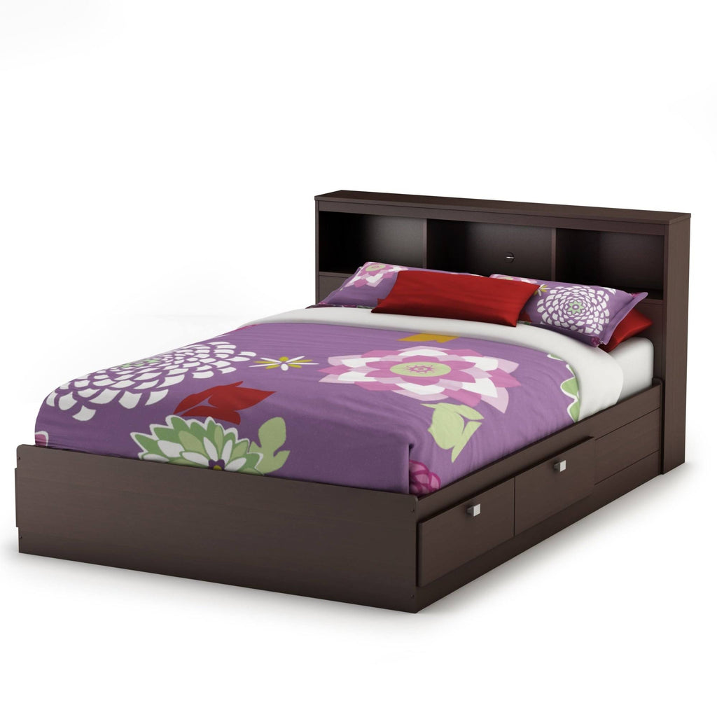 White Full Bookcase Headboard O55836