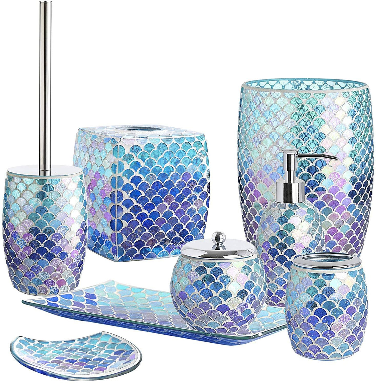 Glass Mosaic Decorative Trash Can R618