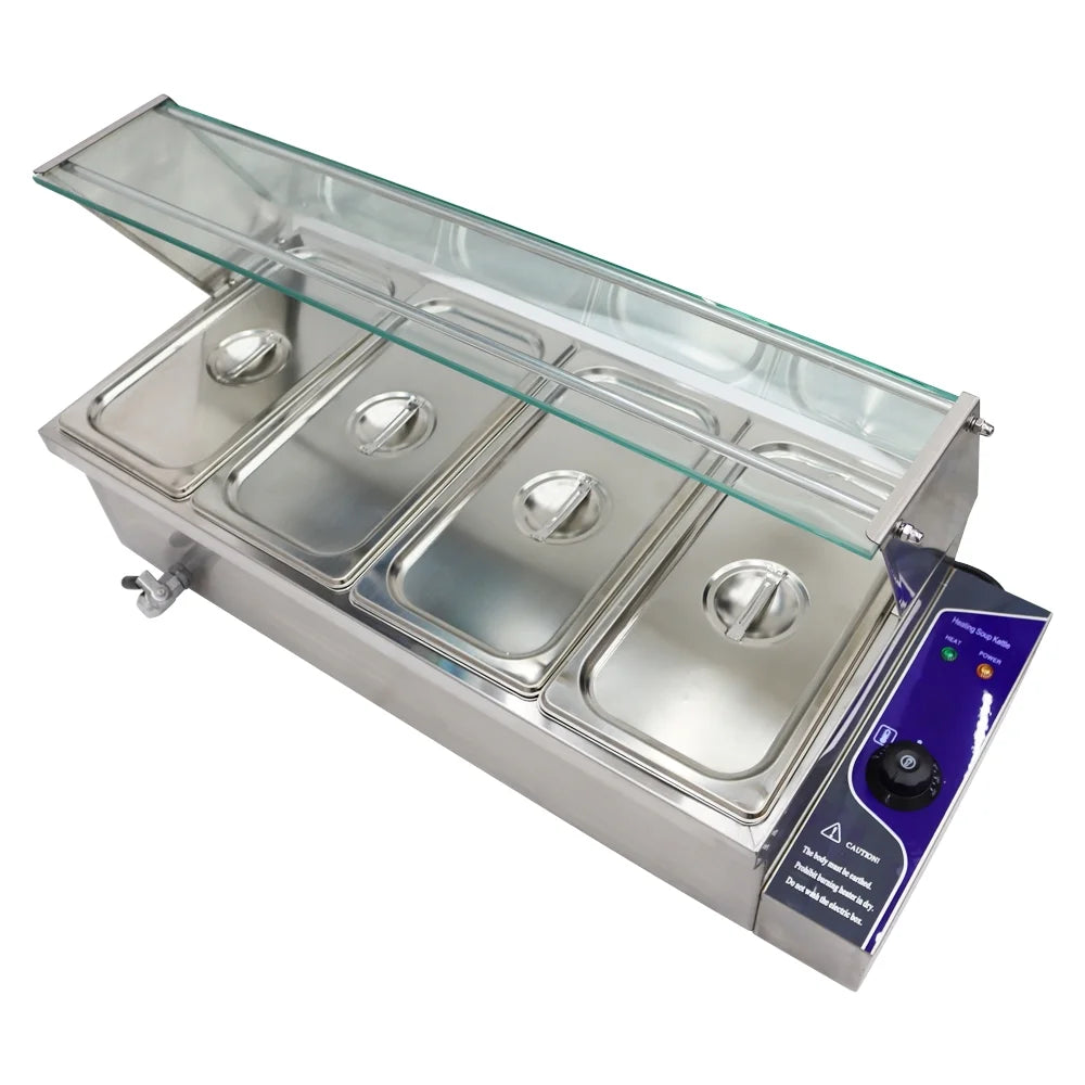 4-Pot Stainless Steel Electric Food Warmer J774331