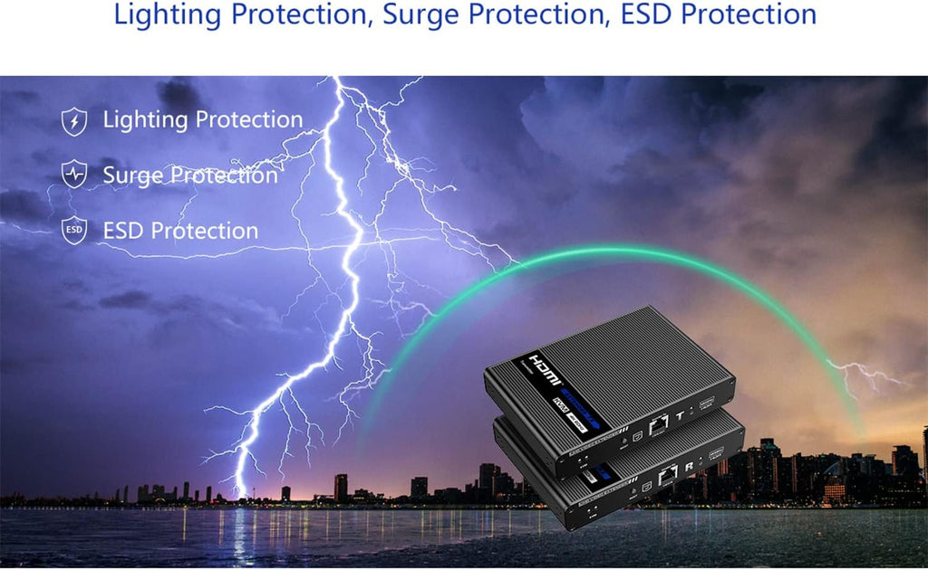 4K KVM HDMI Extender Over LAN Single CAT5e/CAT6A/CAT7 Cable Uncompressed 4K @ 60Hz Up to 230 Ft 4:4:4 Remote Keyboard Mouse USB Control Digital Full HD Z362913