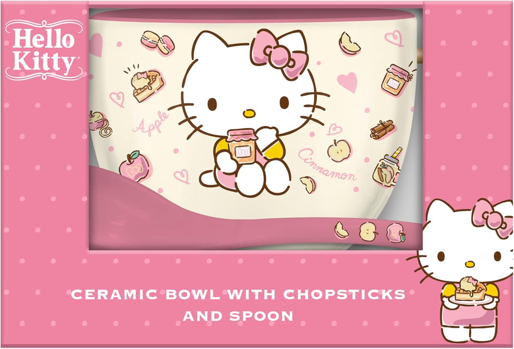 20 Ounce Ceramic Ramen Noodle Rice Bowl with Chopsticks and Spoon K18595