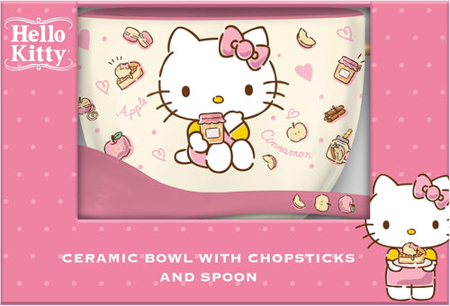 20 Ounce Ceramic Ramen Noodle Rice Bowl with Chopsticks and Spoon K18595
