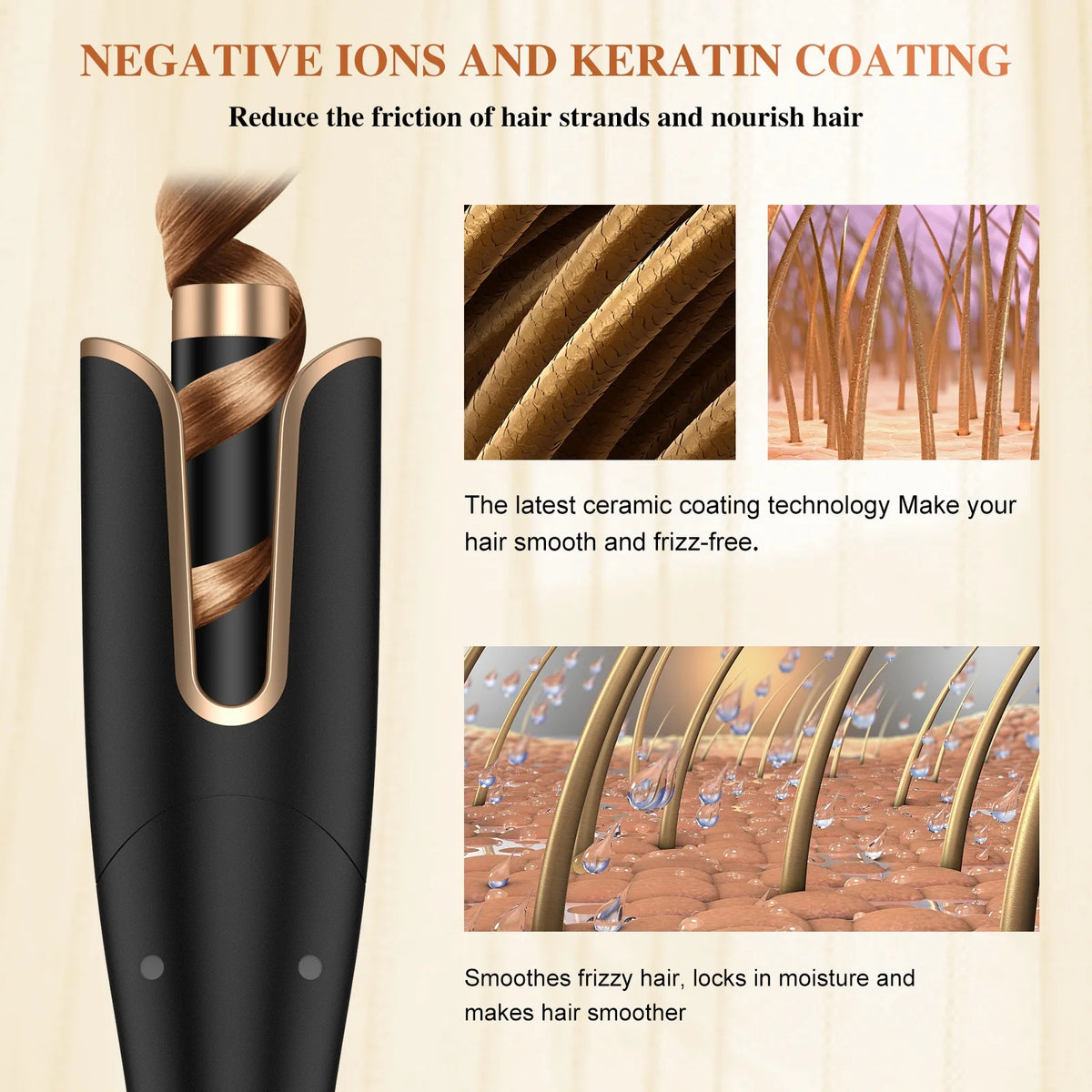 Gold 1" Rotating Barrel Curling Iron Z19588