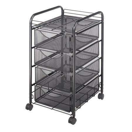 Onyx Mesh File Cart with 4 Drawers T42402