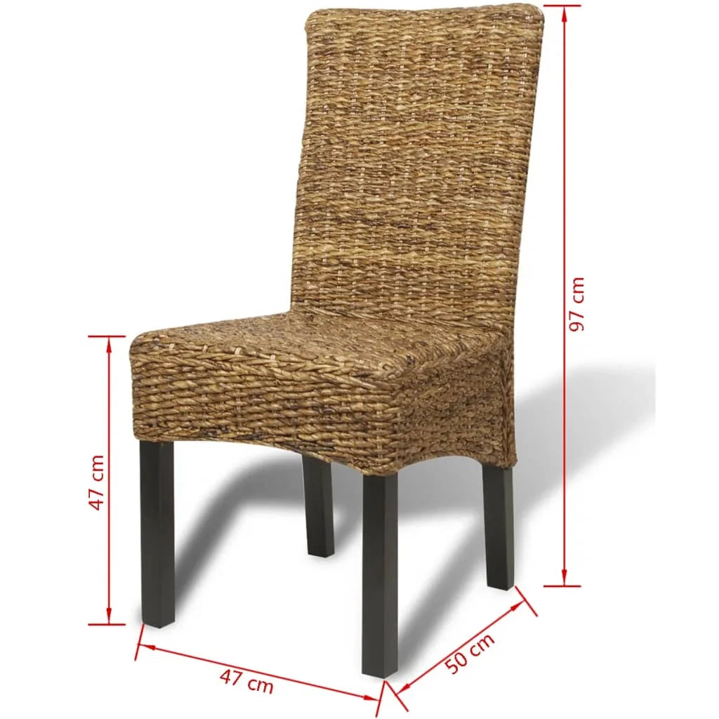 Dining Chairs 2 pcs Abaca and Solid Mango Wood B2504