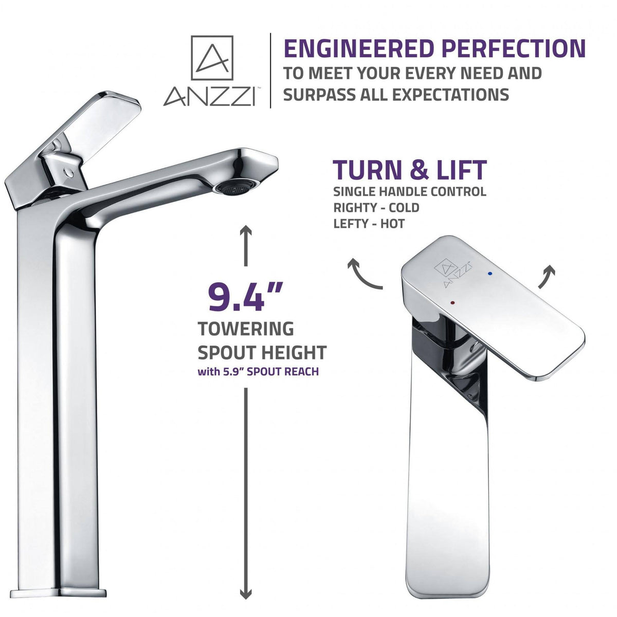Polished Chrome Single Hole Single-Handle Bathroom Sink Faucet H842
