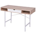 Oak and White Desk with 1 Drawer J29296