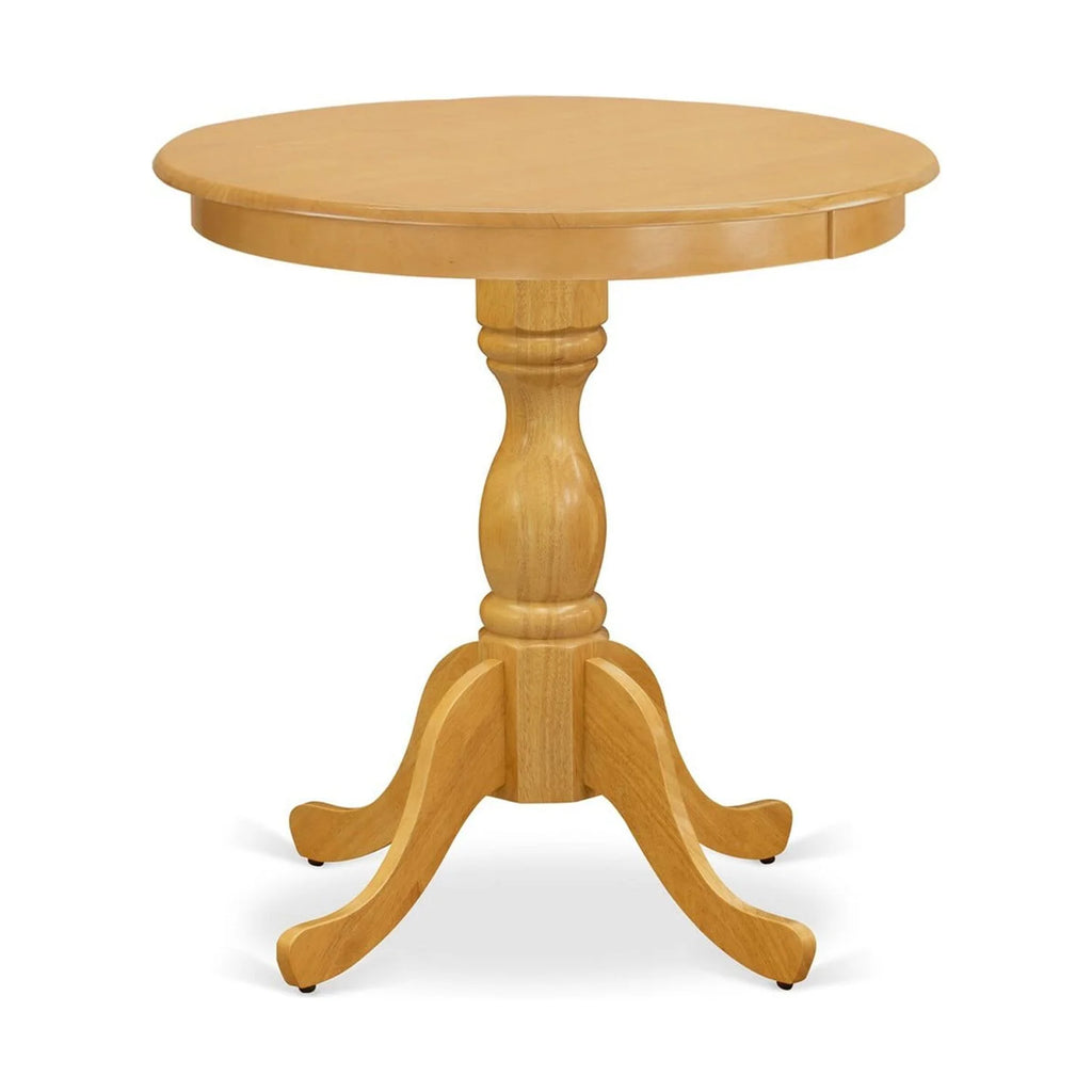 3-piece Oak Dining Table Set with Wood Seat Chairs T5087