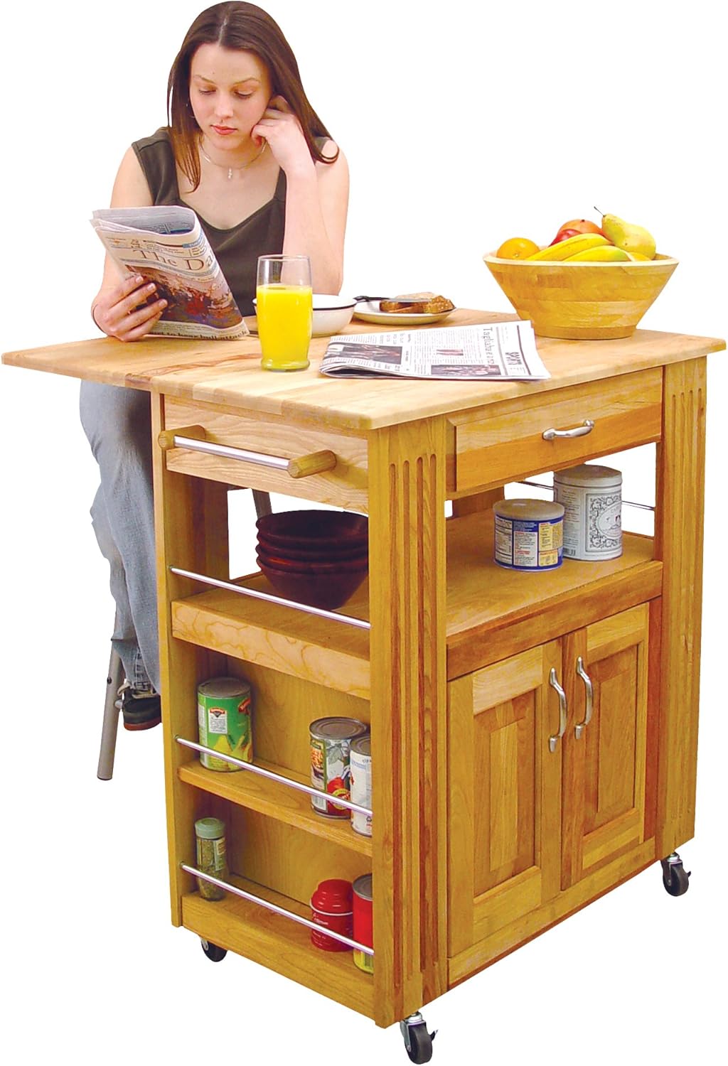 Kitchen Island with Drop Leaf J695