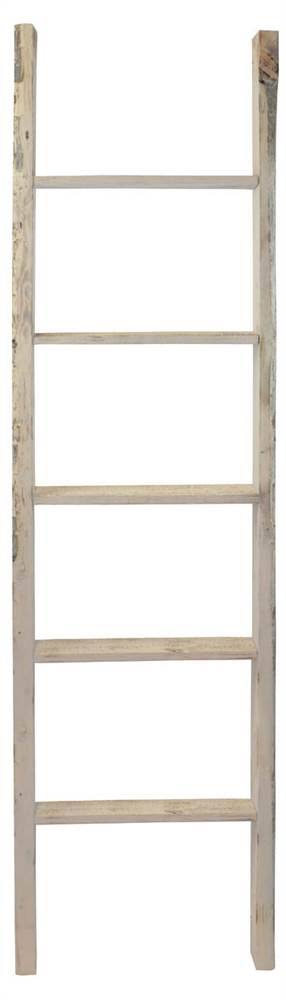 Chalk Dust White Vintage Farmhouse 5-Rung Ladder F913260