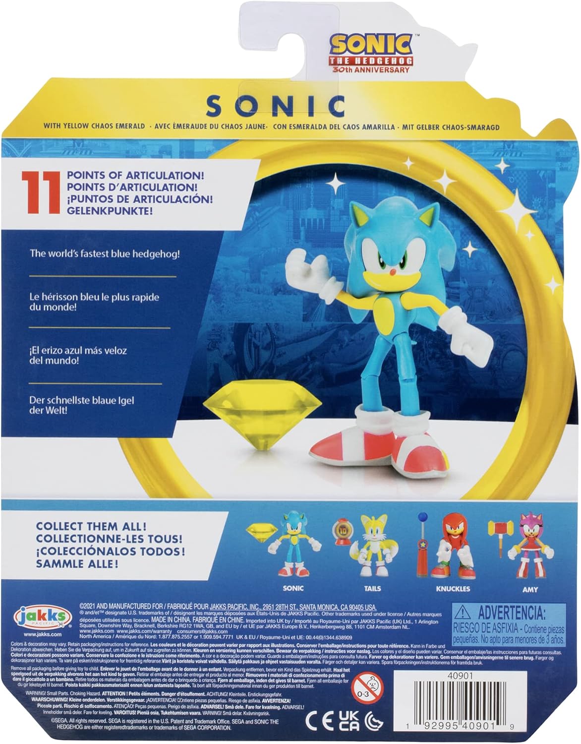 4-Inch Action Figure with Yellow Chaos Emerald A916