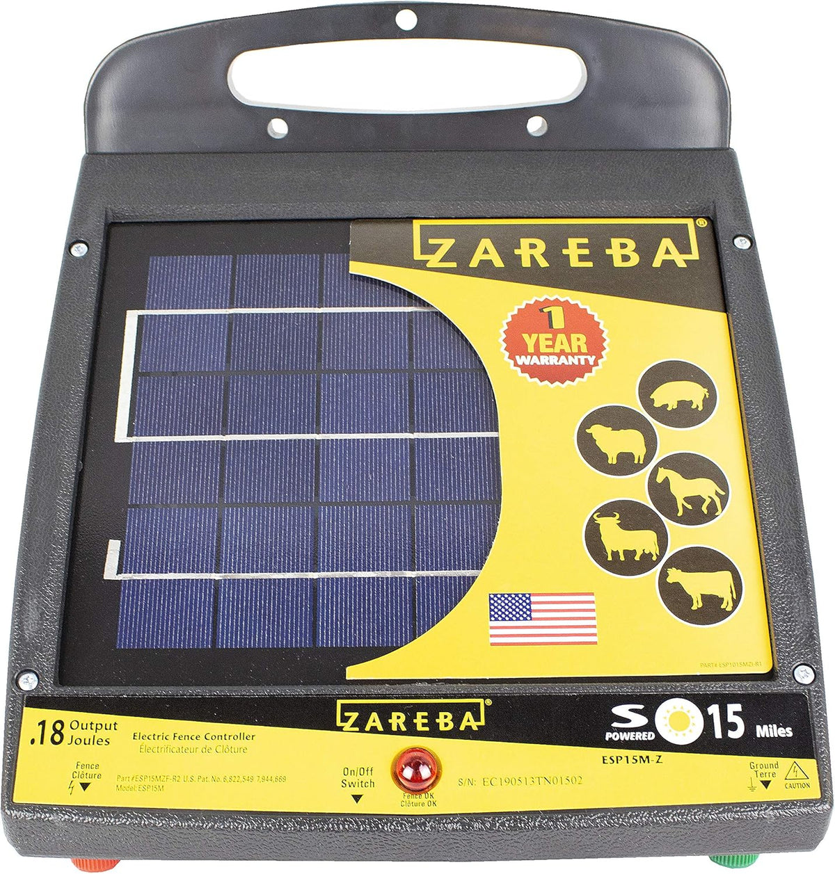 15-Mile Solar Low Impedance Fence Charger G547