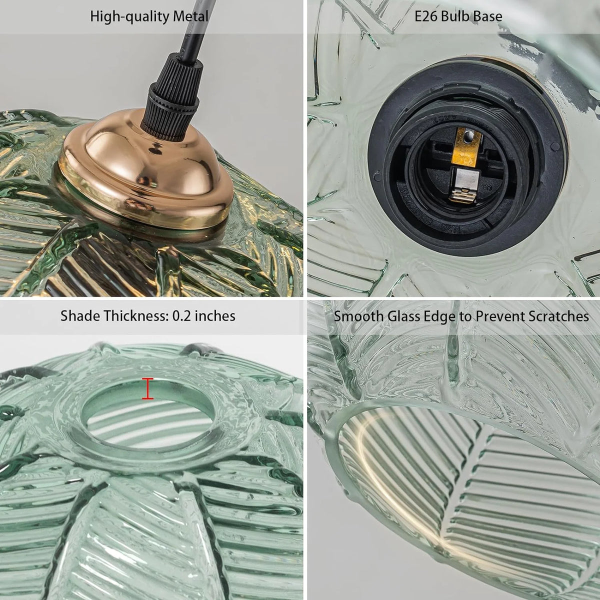 Green Glass Pendant Light Fixtures 2-Pack J89322