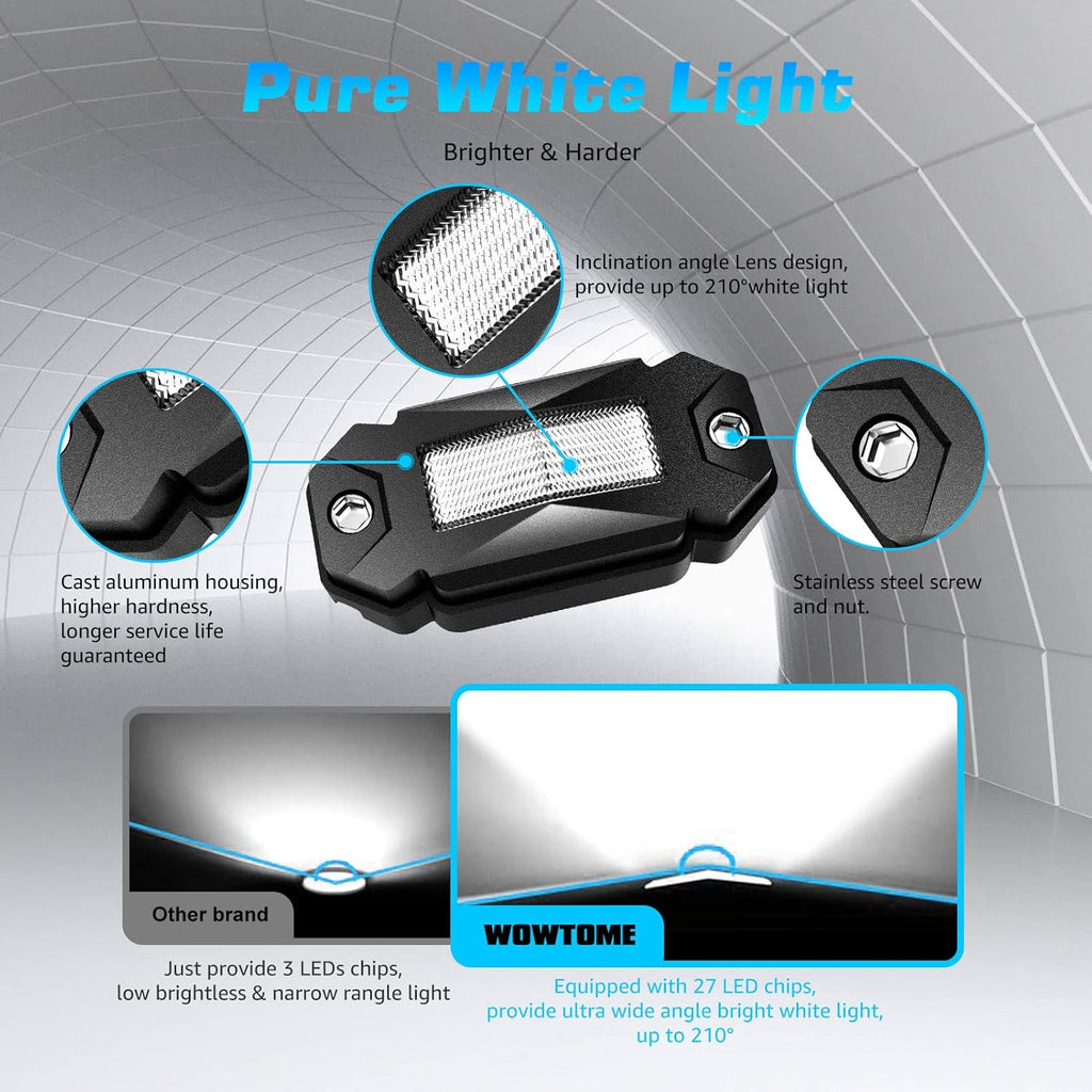 Black 8-Pods Waterproof LED Rock Lights J71437
