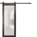 Sliding Barn Glass Door 32 x 80 Chocolate Ash H22905