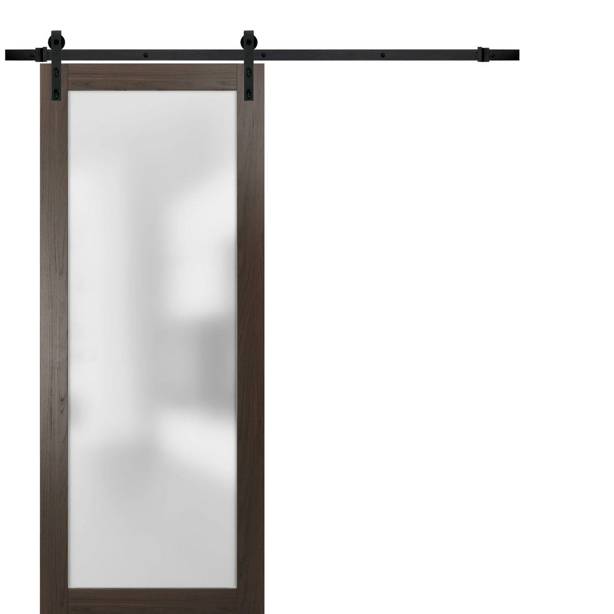 Sliding Barn Glass Door 32 x 80 Chocolate Ash H22905