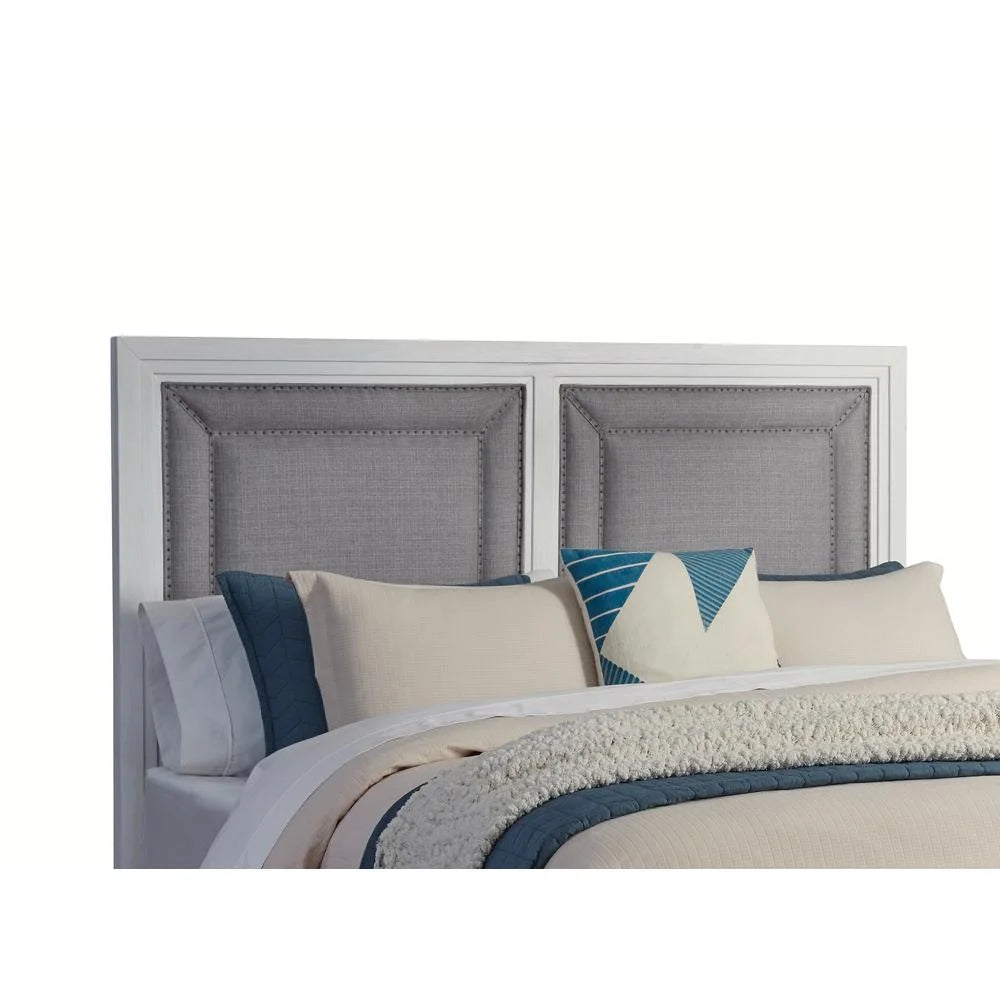 White Wood Queen Upholstered Headboard V2405