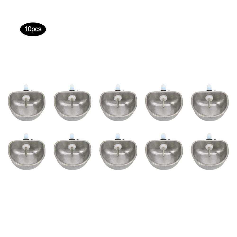 10Pcs Stainless Steel Rabbit Water Dispenser with Bowl E237