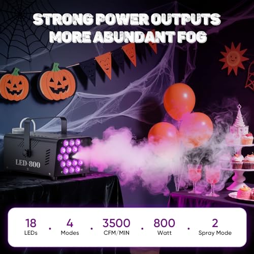 800W Fog Machine with 13-Color LED Effects X637
