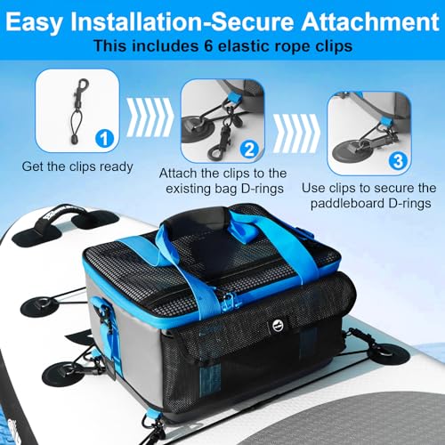 Waterproof Hard Bottom SUP Cooler Deck Bag with Mesh Front Pocket O711805