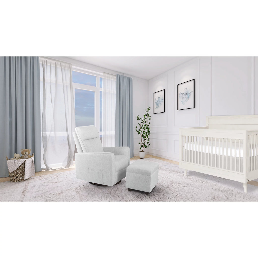 Fog Grey Swivel Glider with Ottoman L407