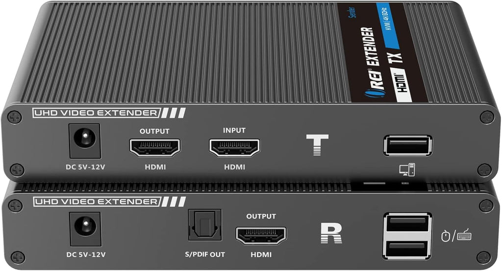 4K KVM HDMI Extender Over LAN Single CAT5e/CAT6A/CAT7 Cable Uncompressed 4K @ 60Hz Up to 230 Ft 4:4:4 Remote Keyboard Mouse USB Control Digital Full HD Z362913