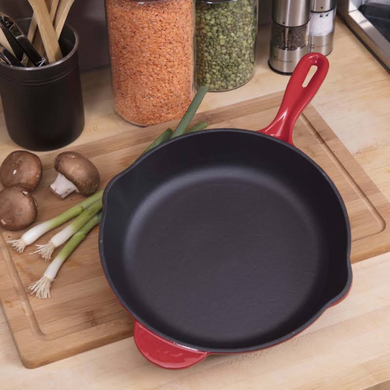 Enamel Cast Iron Skillet 10 inch Fry Pan F938591