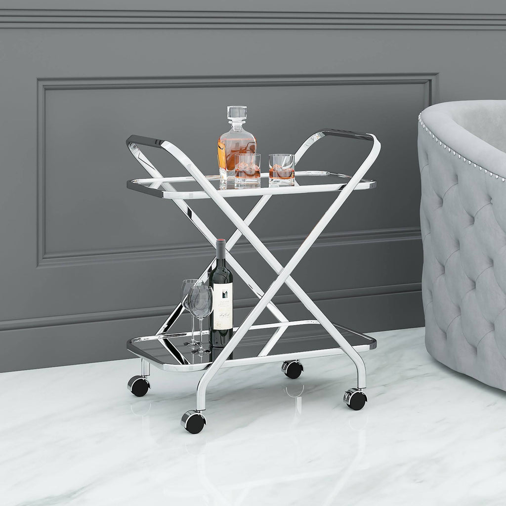 Black 2-Tier Bar Cart X77746