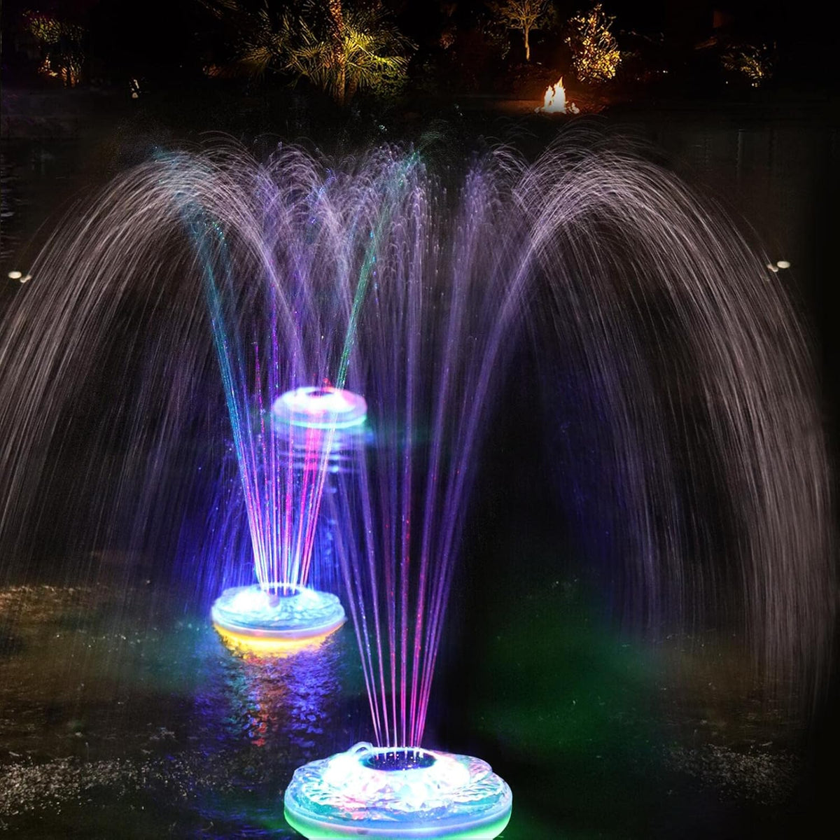 Floating Pool Fountain with Light Show, Rechargeable Battery, IP68 Waterproof, 2 Modes, 1pc S7775