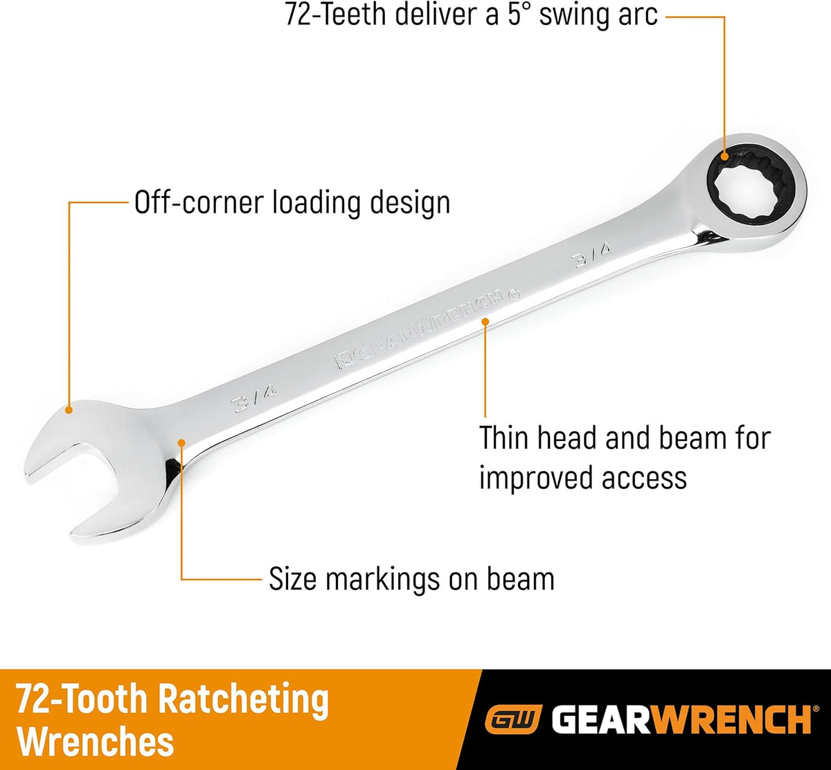 Ratcheting Combination SAE/Metric Wrench Set 10 Pc., 12 Point C74039