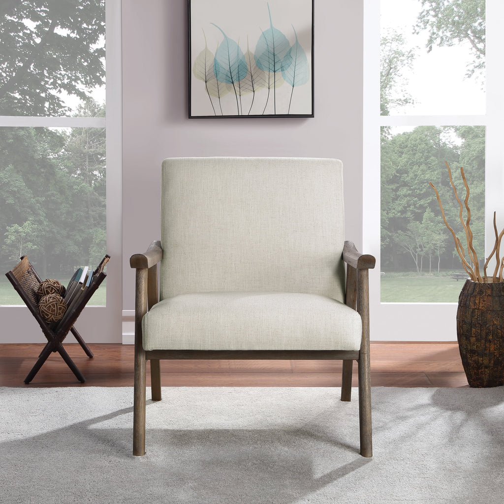 Linen White Fabric Armchair X2740