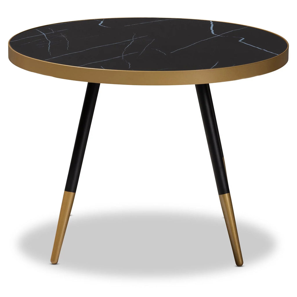 Round Marble Print Metal Coffee Table B418