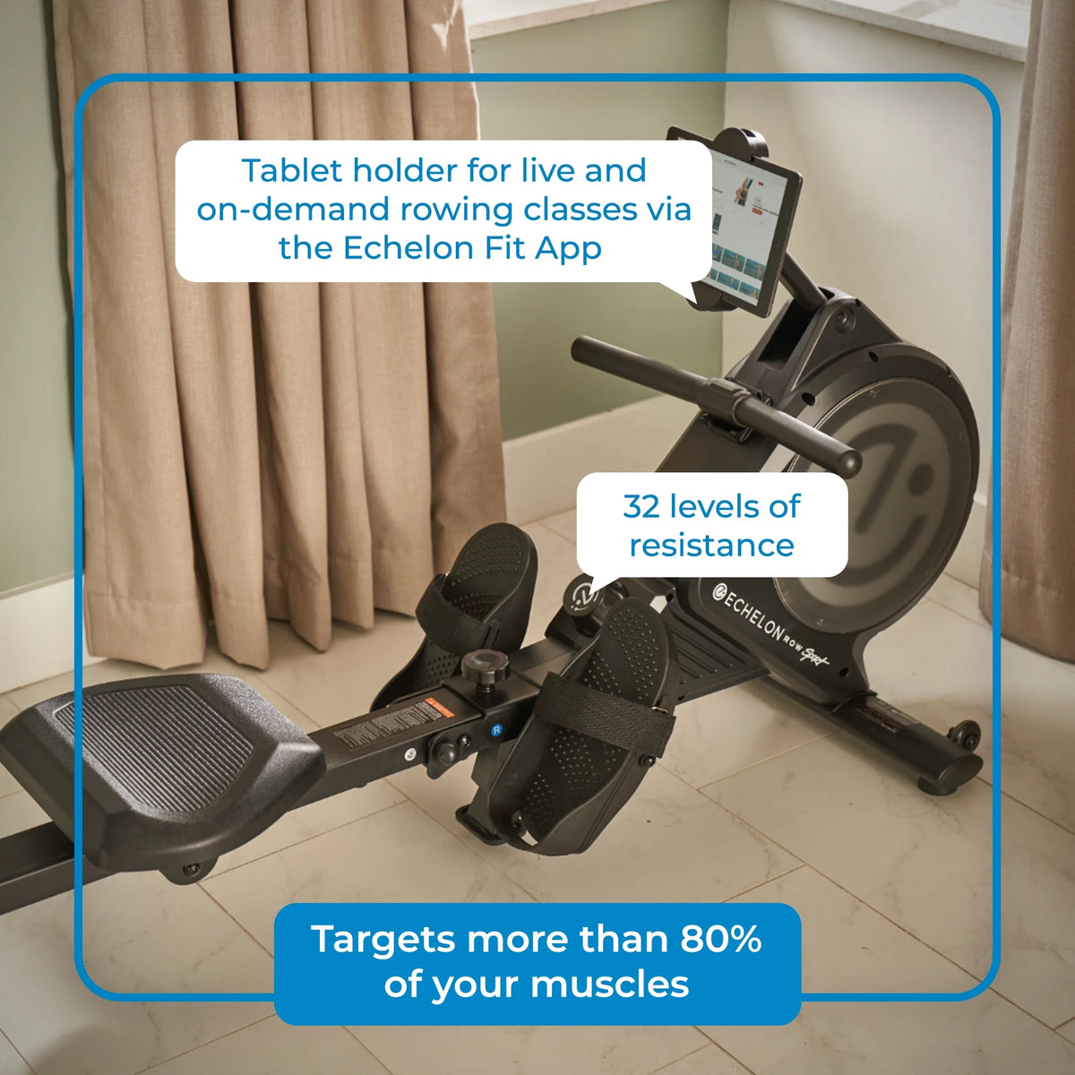 Exercise Rower with 32 Levels of Magnetic Resistance P76704