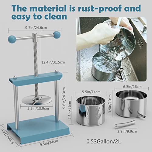 2 Litre Stainless Steel & Iron Manual Press H20213