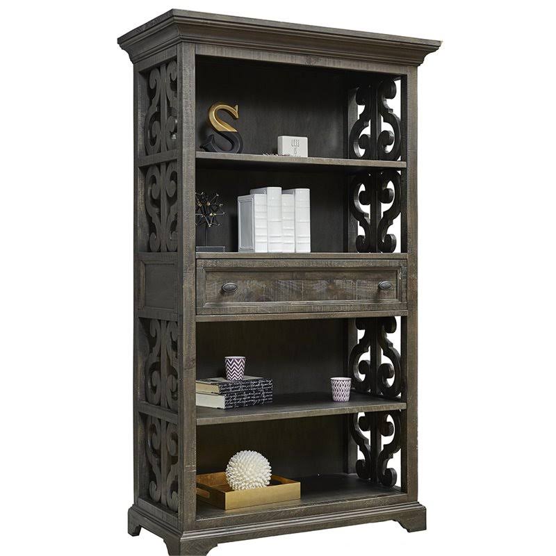 4 Shelf Bookcase in Weathered Peppercorn X4032