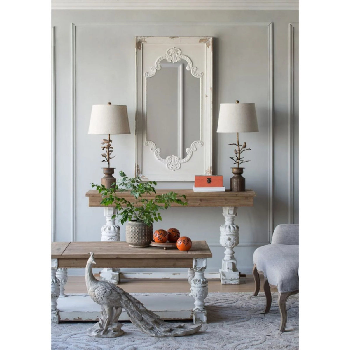 Cream White Sculptural Accent E2856