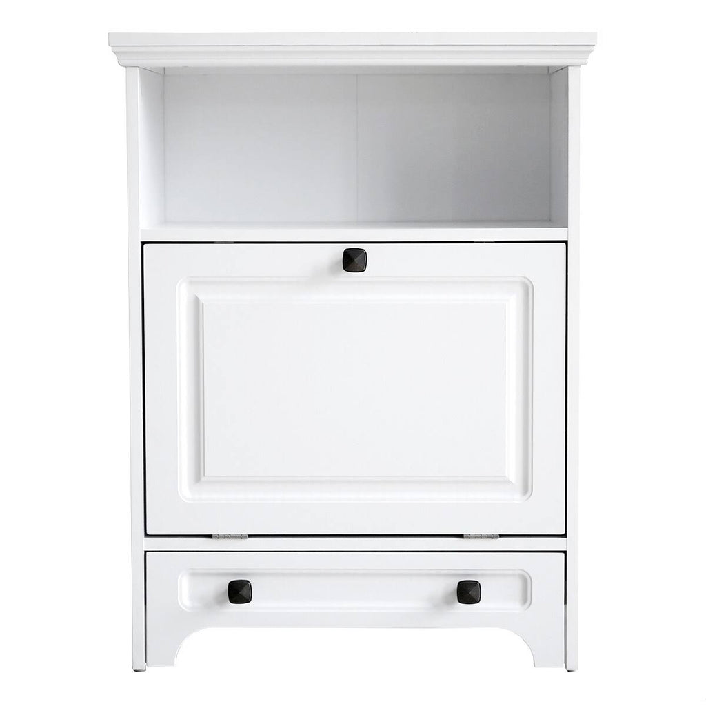 White Pet Feeding Station with Food Storage Cabinet B413520
