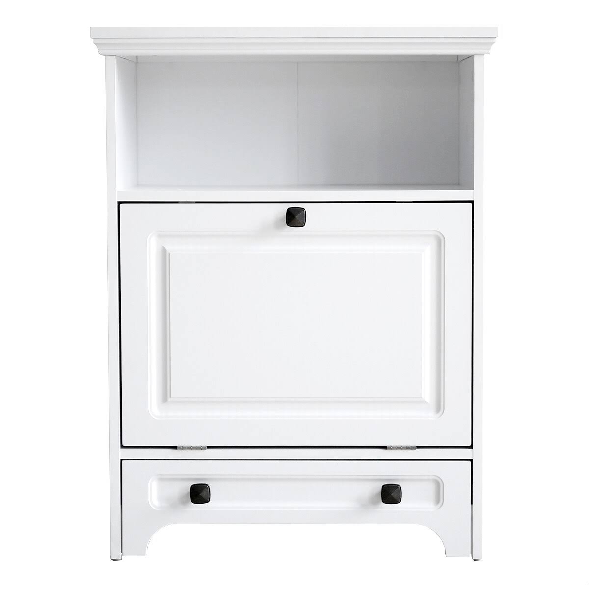 White Pet Feeding Station with Food Storage Cabinet B413520