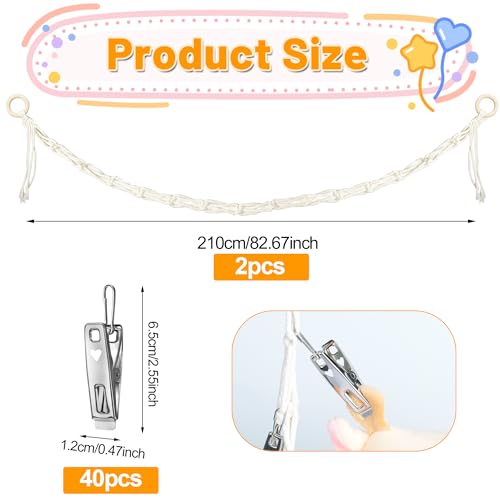 Stuffed Animal Storage Chain with 40pcs Metal Clips H87377
