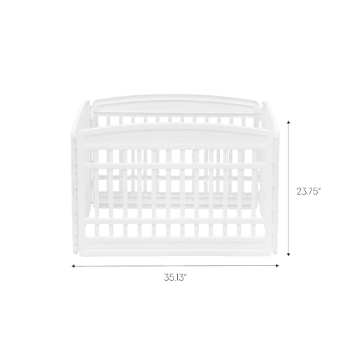White 4-Panel 24" Foldable Dog Playpen O3434
