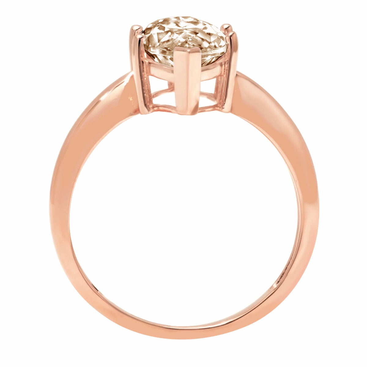 2.5ct Marquise Cut Champagne Simulated Diamond 14k Rose Gold Ring Size 8.25 P63877