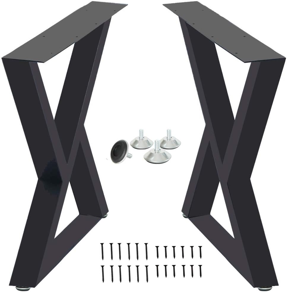 2 Pcs Cast Iron Square Tube Desk Legs 28” Height 20” Wide Q76504