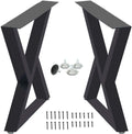 2 Pcs Cast Iron Square Tube Desk Legs 28” Height 20” Wide Q76504