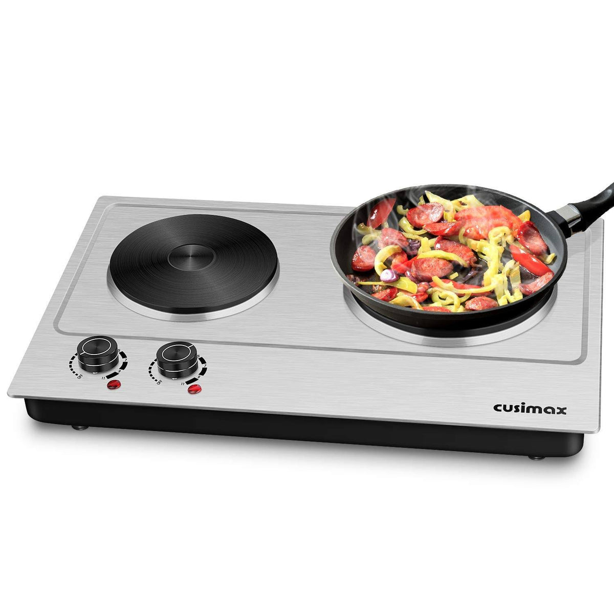 1800W Electric Double Burner Countertop Cast Iron Hot Plate G762