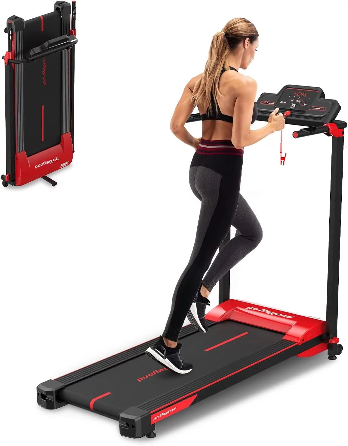 Blue Folding Treadmill with LED Display R5078