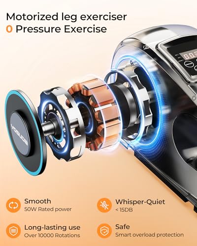 Under Desk Elliptical Electric Leg Exerciser with Remote Control W7754