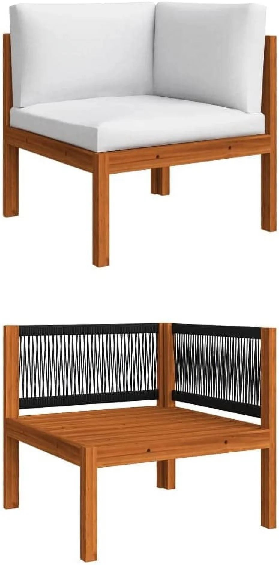 12 Piece Cream Solid Acacia Wood Patio Lounge Set Z245